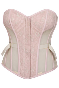 Corset Story LO-003 Sadie Prairie Pink Viscose and Lace Overbust Corset