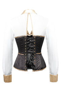 Corset Story WTS212 Black and Gold Corset Shirt
